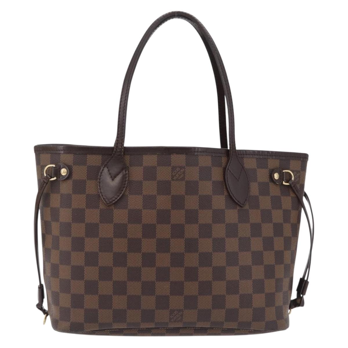 LOUIS VUITTON Damier Ebene Neverfull PM Tote Bag N51109 LV Auth BA16340A