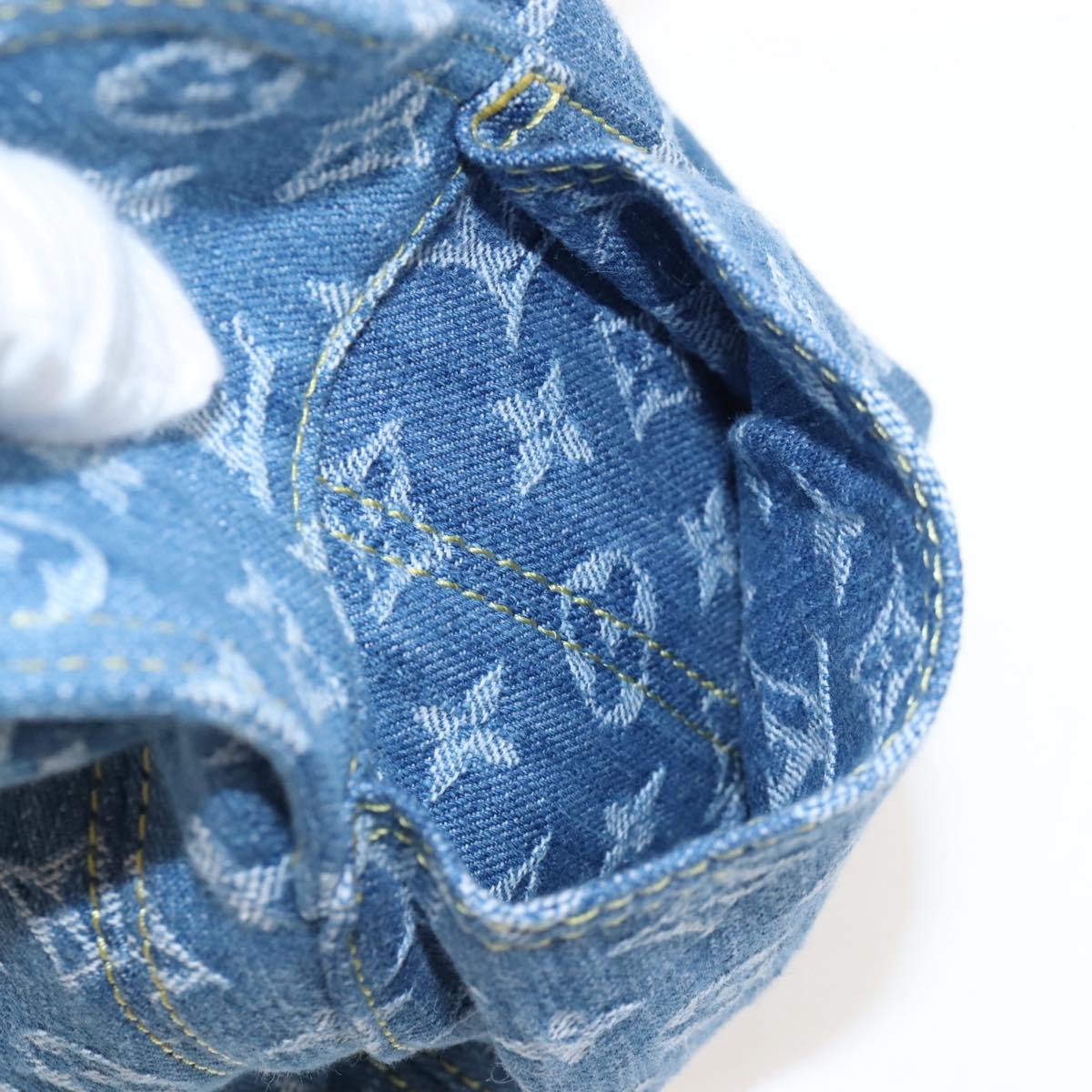LOUIS VUITTON Monogram Denim Carryall MM Shoulder Bag Blue M46855 LV Auth BA16347SM