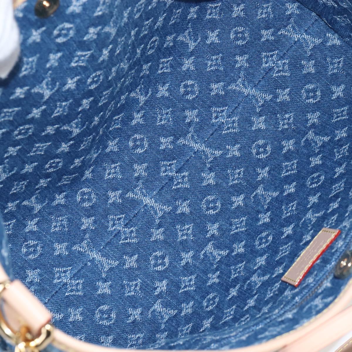 LOUIS VUITTON Monogram Denim Carryall MM Shoulder Bag Blue M46855 LV Auth BA16347SM