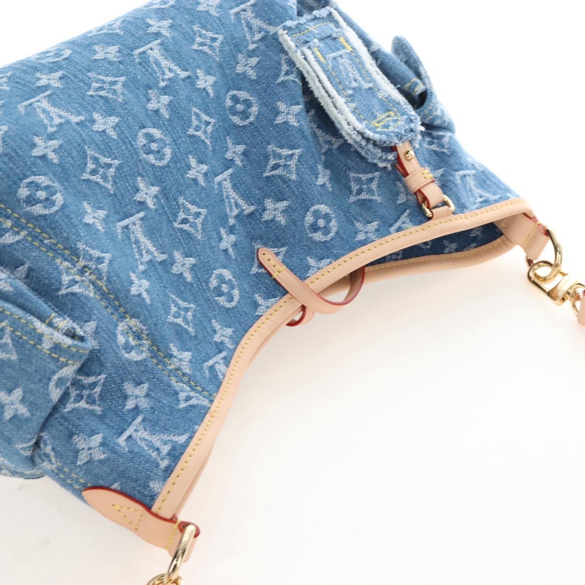 LOUIS VUITTON Monogram Denim Carryall MM Shoulder Bag Blue M46855 LV Auth BA16347SM