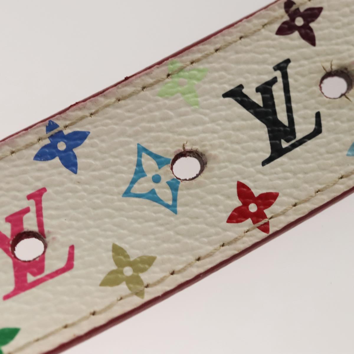 LOUIS VUITTON Multicolor Ceinture Care Belt 37.8"" White M9682 Auth BA1635