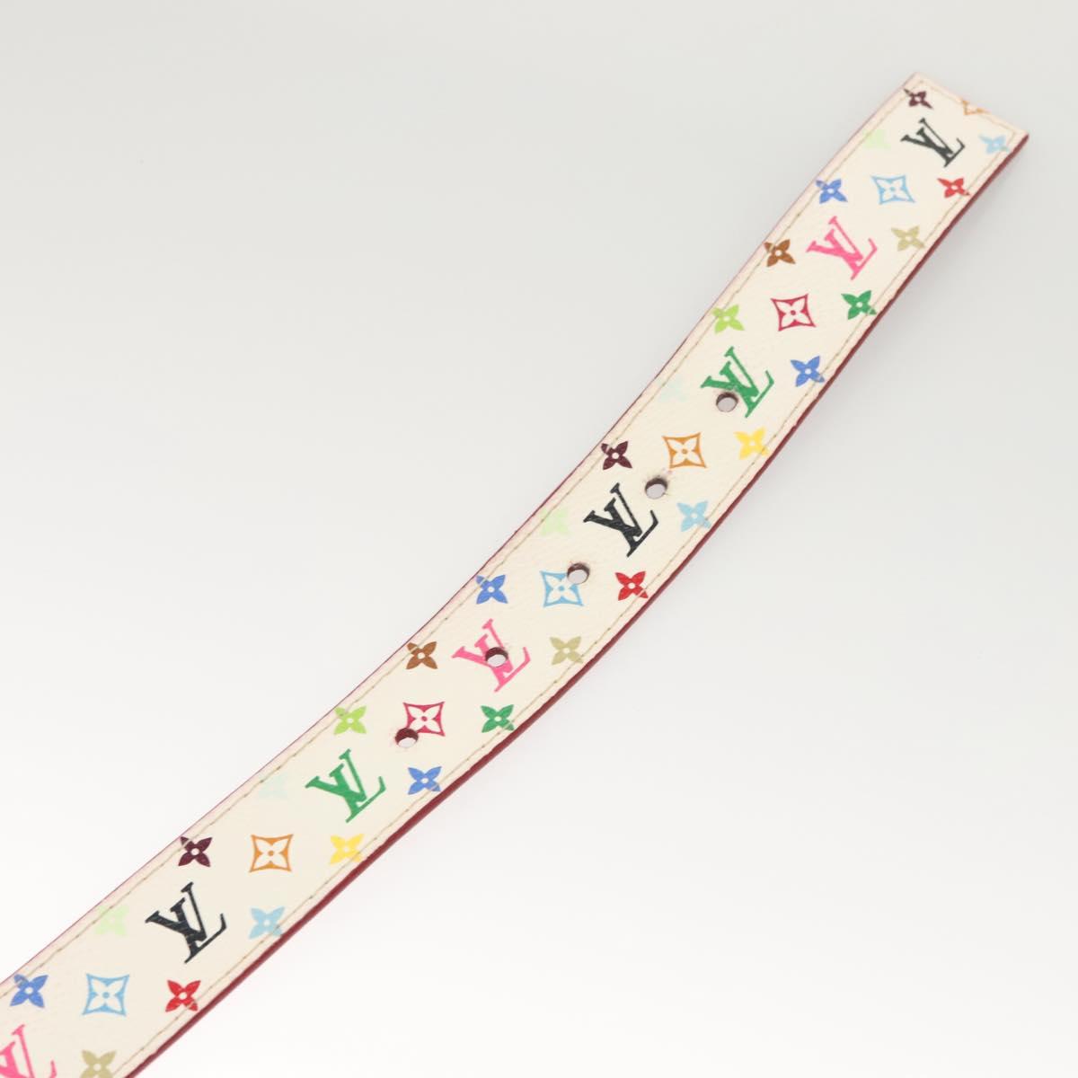 LOUIS VUITTON Multicolor Ceinture Care Belt 37.8"" White M9682 Auth BA1635