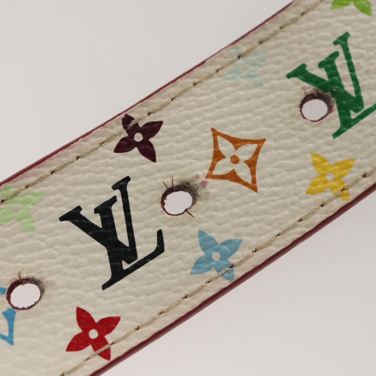 LOUIS VUITTON Multicolor Ceinture Care Belt 37.8"" White M9682 Auth BA1635