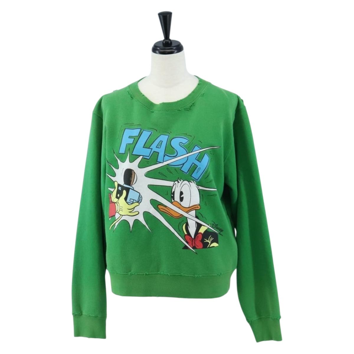 GUCCI x Disney Donald Duck Trainer Cotton Green Disney Auth BA16350M