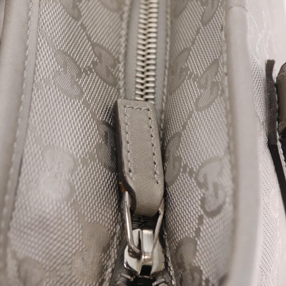 GUCCI GG Implementation Hand Bag PVC Silver 211138 Auth BA16353