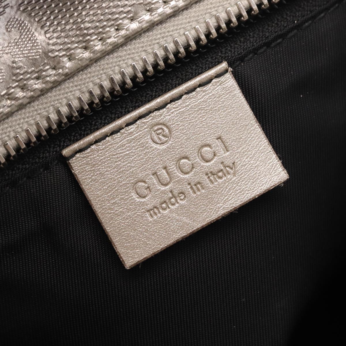 GUCCI GG Implementation Hand Bag PVC Silver 211138 Auth BA16353