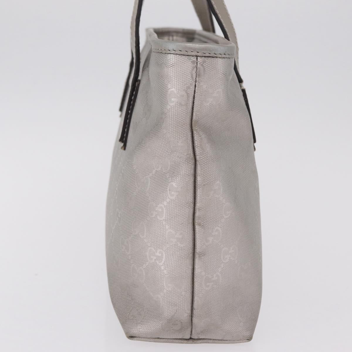 GUCCI GG Implementation Hand Bag PVC Silver 211138 Auth BA16353