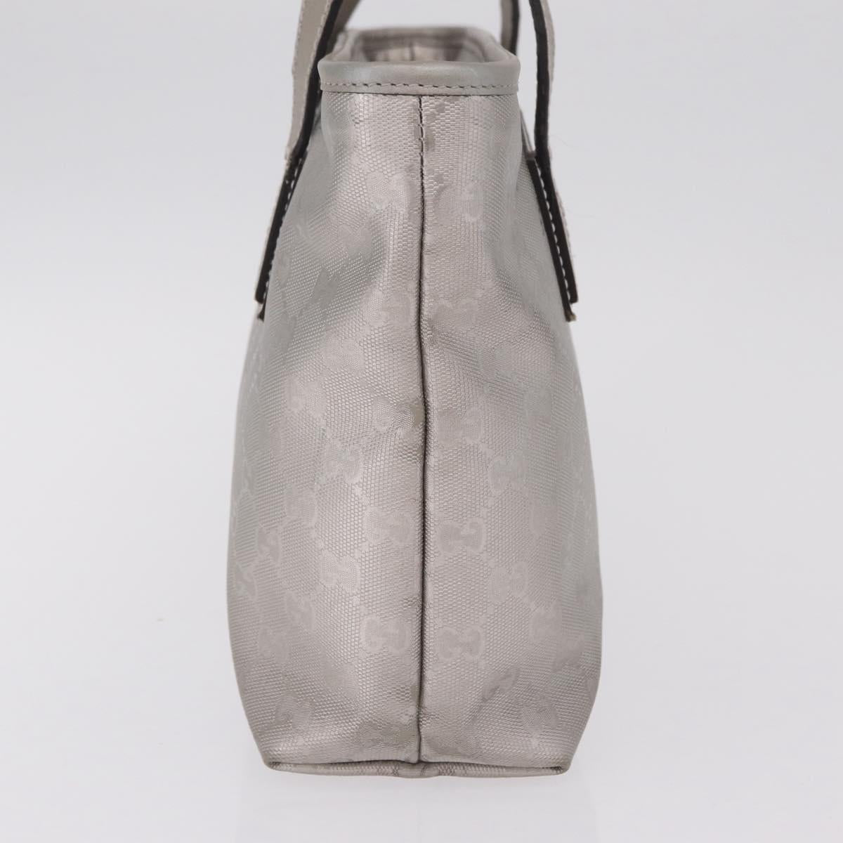 GUCCI GG Implementation Hand Bag PVC Silver 211138 Auth BA16353