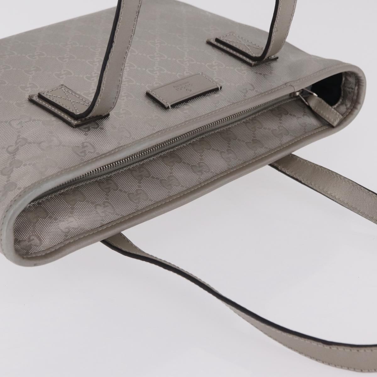 GUCCI GG Implementation Hand Bag PVC Silver 211138 Auth BA16353