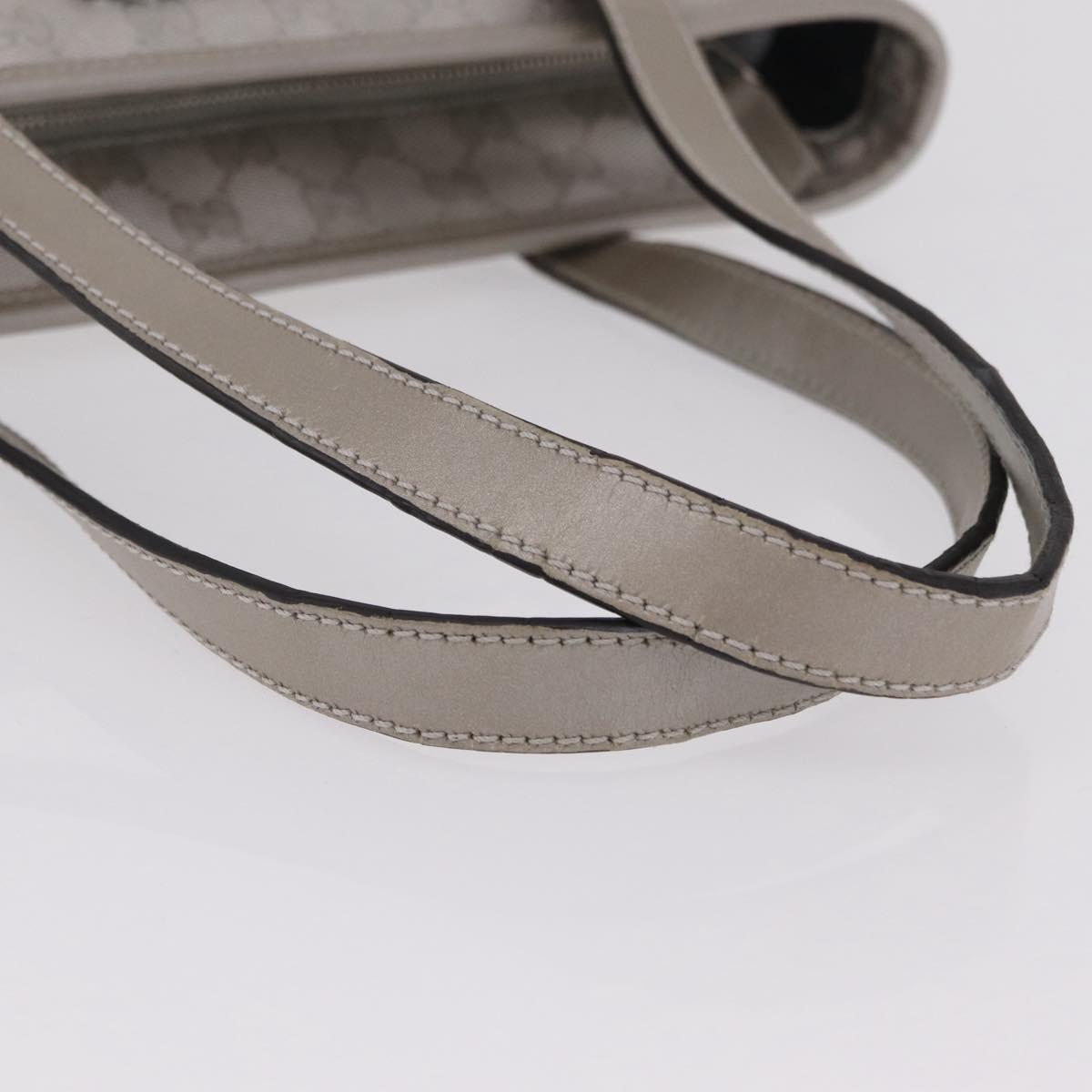 GUCCI GG Implementation Hand Bag PVC Silver 211138 Auth BA16353