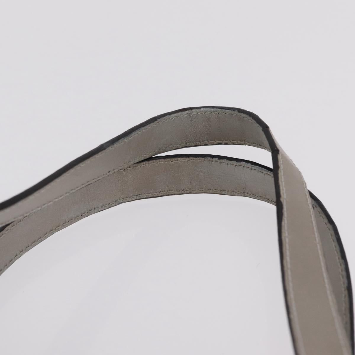 GUCCI GG Implementation Hand Bag PVC Silver 211138 Auth BA16353