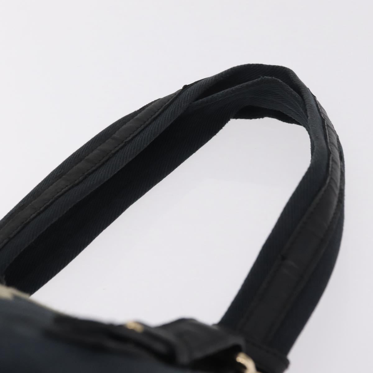 Saint Laurent Kahala Tote Bag Canvas Navy Gold Auth BA16357