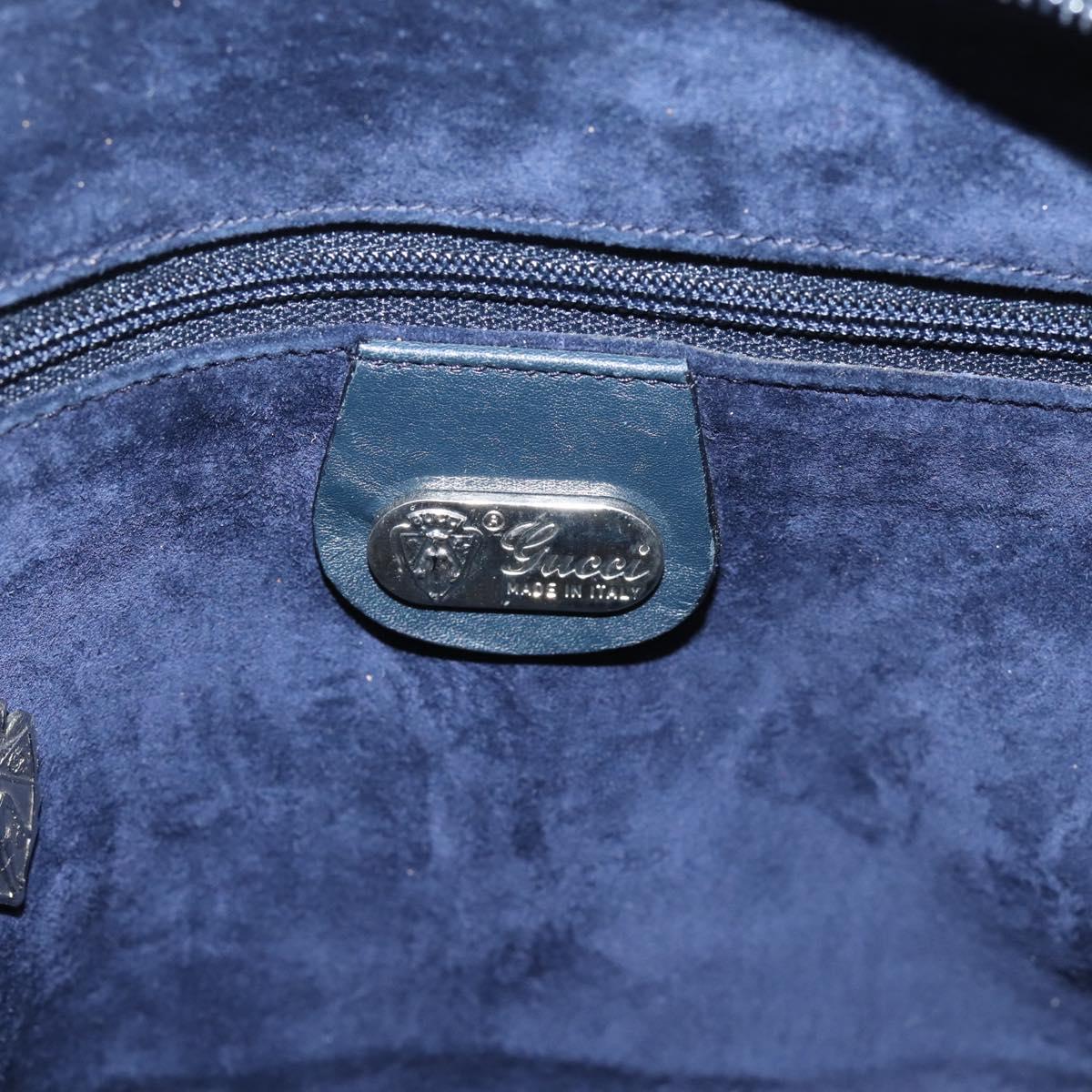 GUCCI Shoulder Bag Leather Navy Silver 007 37 4916 Auth BA16359