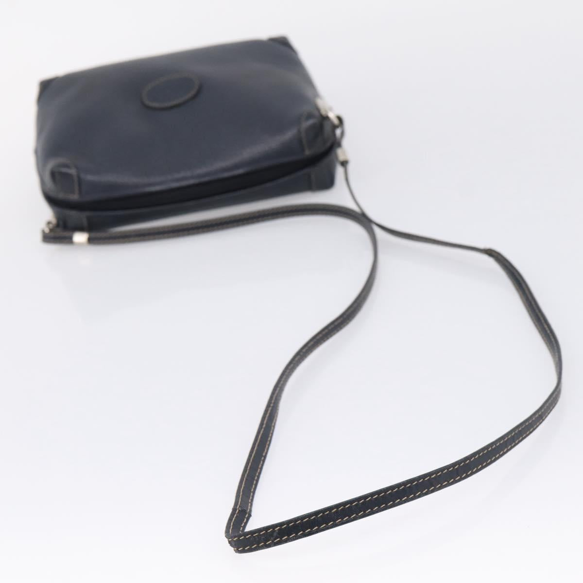 GUCCI Shoulder Bag Leather Navy Silver 007 37 4916 Auth BA16359
