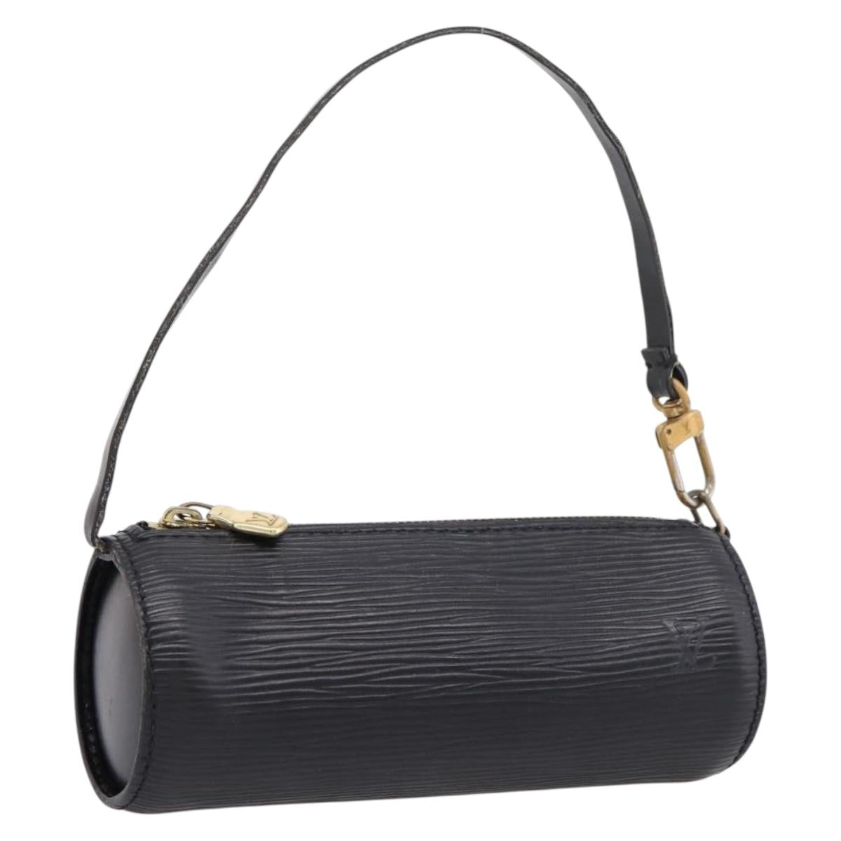 LOUIS VUITTON Epi Soufflot Pouch Black LV Auth BA16364
