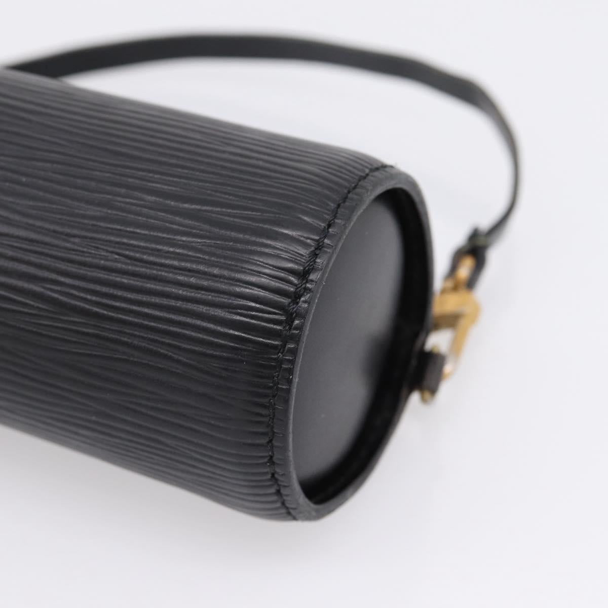LOUIS VUITTON Epi Soufflot Pouch Black LV Auth BA16364