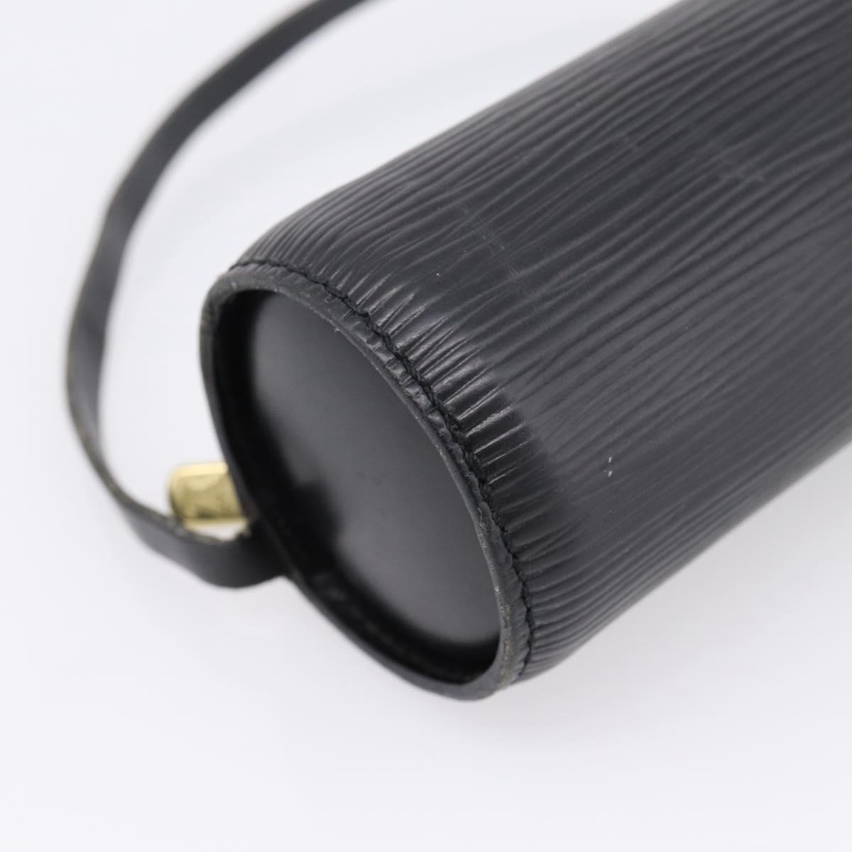LOUIS VUITTON Epi Soufflot Pouch Black LV Auth BA16364