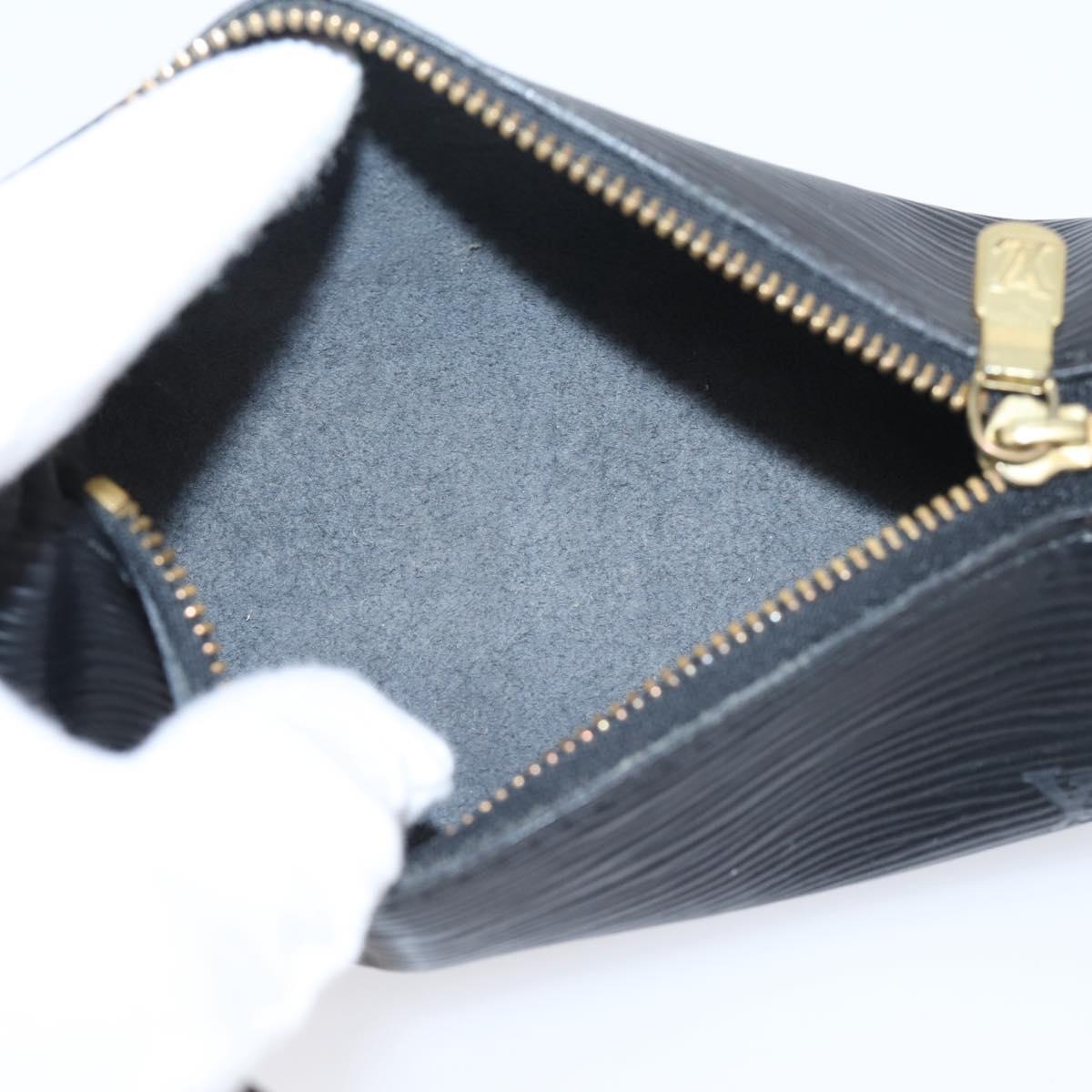 LOUIS VUITTON Epi Soufflot Pouch Black LV Auth BA16364