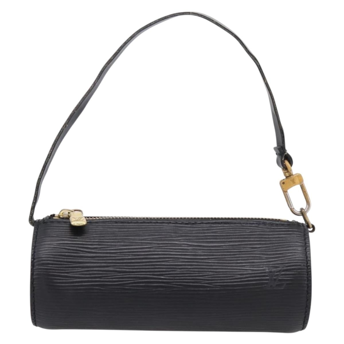 LOUIS VUITTON Epi Soufflot Pouch Black LV Auth BA16364