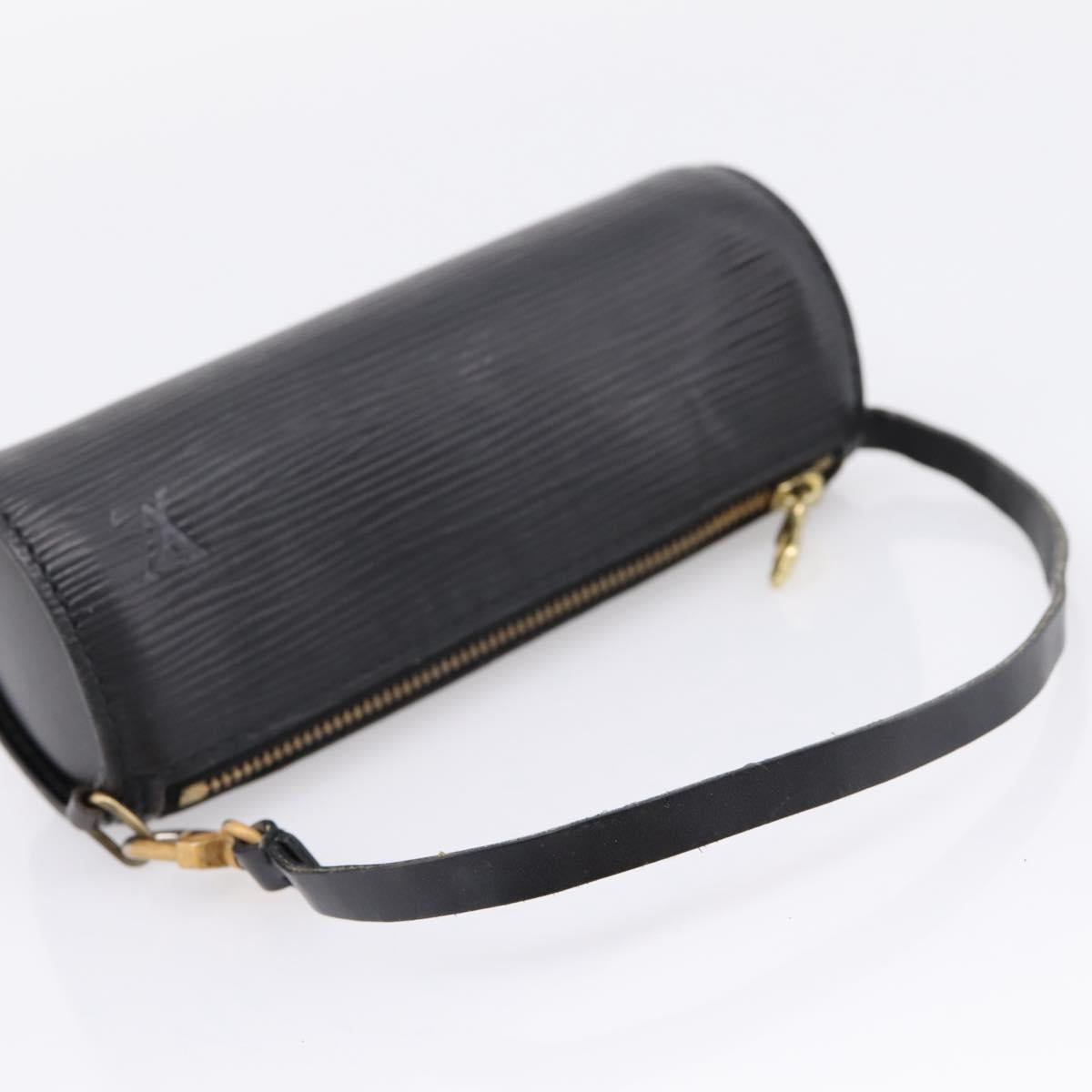 LOUIS VUITTON Epi Soufflot Pouch Black LV Auth BA16364