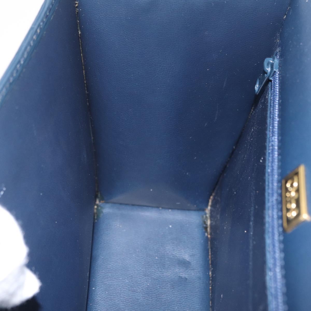 Chloe Chain Shoulder Bag Leather Navy Gold Auth BA16368