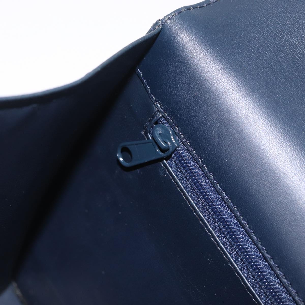 Chloe Chain Shoulder Bag Leather Navy Gold Auth BA16368