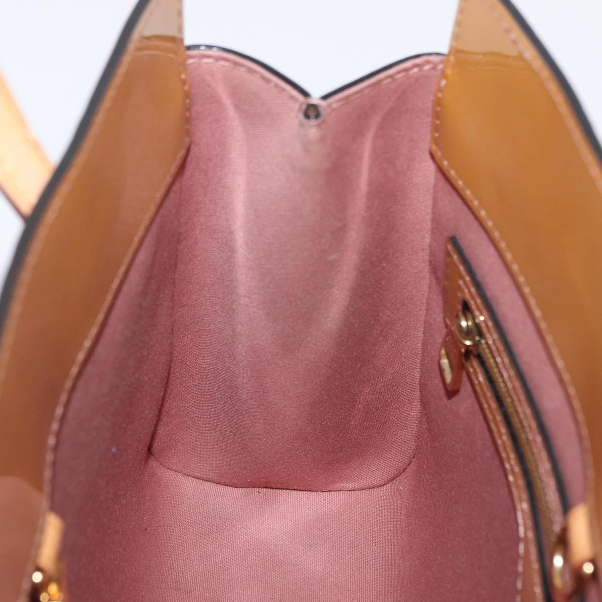 LOUIS VUITTON Monogram Vernis Catalina BB Hand Bag Noisette LV Auth BA16376