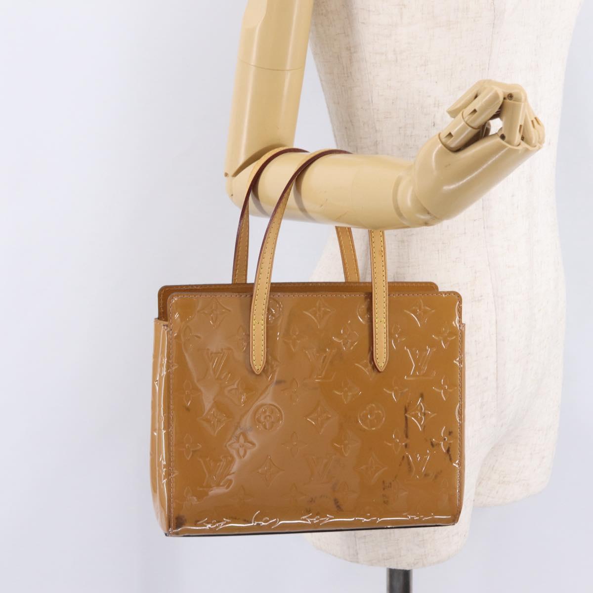 LOUIS VUITTON Monogram Vernis Catalina BB Hand Bag Noisette LV Auth BA16376