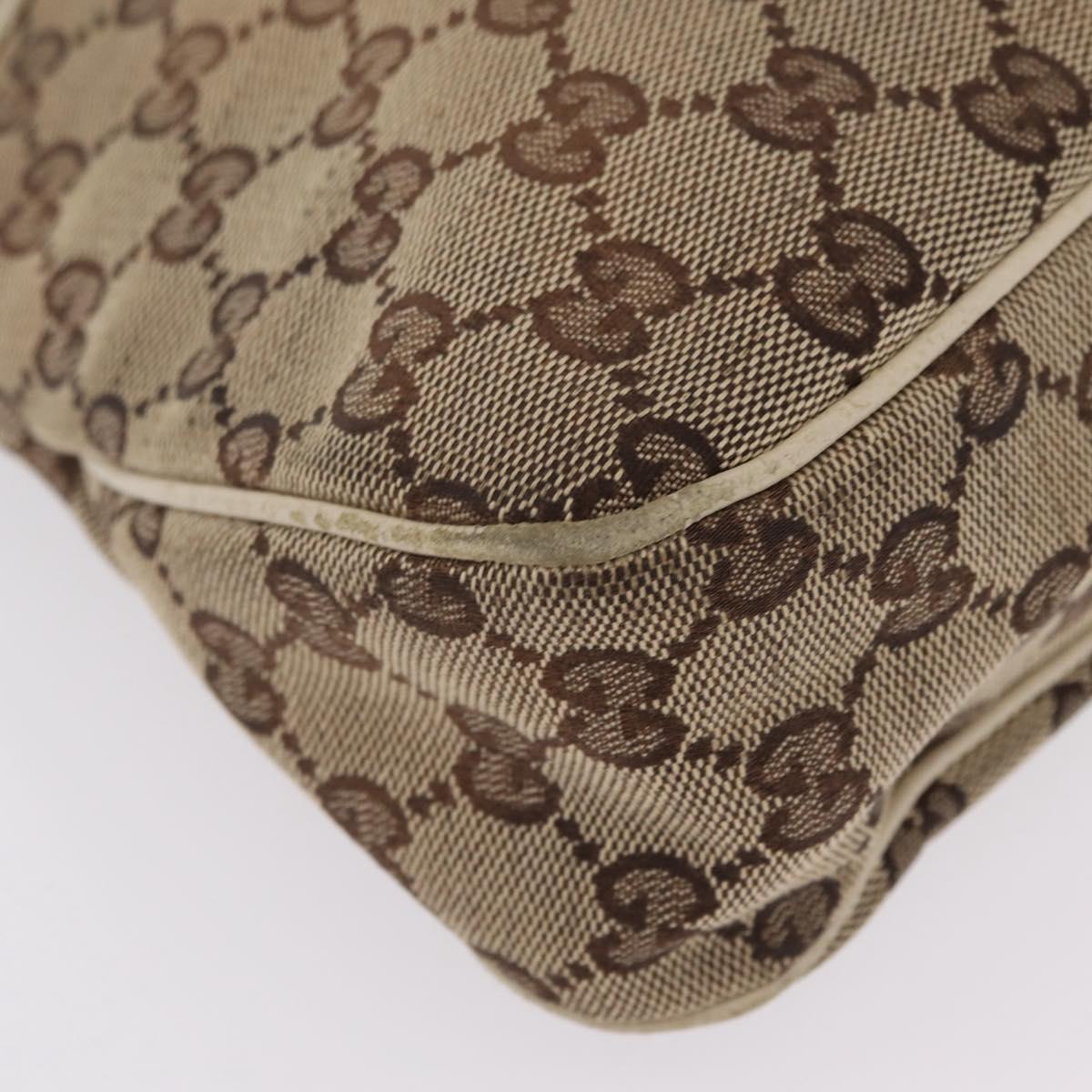GUCCI GG Canvas Tote Bag Beige Gold 121023 Auth BA16377