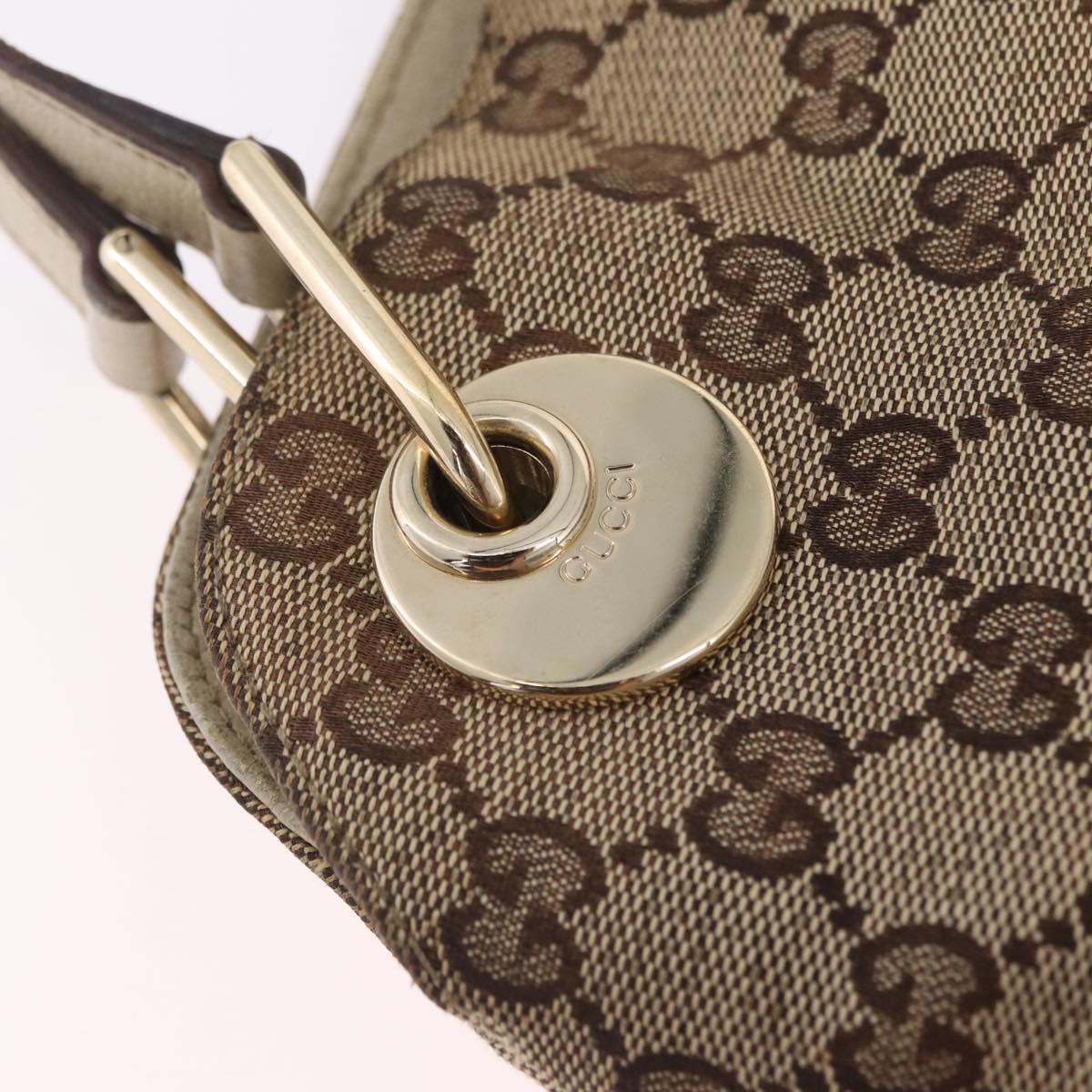 GUCCI GG Canvas Tote Bag Beige Gold 121023 Auth BA16377