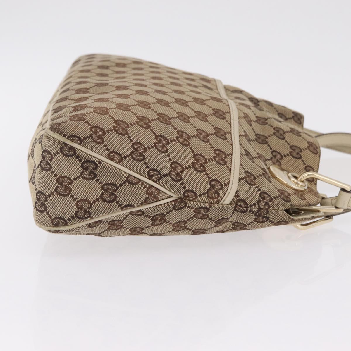 GUCCI GG Canvas Tote Bag Beige Gold 121023 Auth BA16377