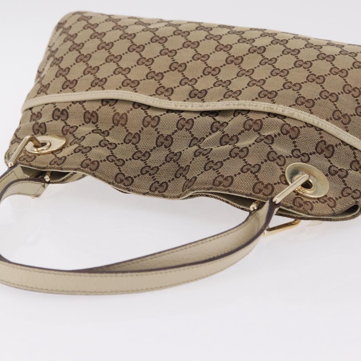 GUCCI GG Canvas Tote Bag Beige Gold 121023 Auth BA16377