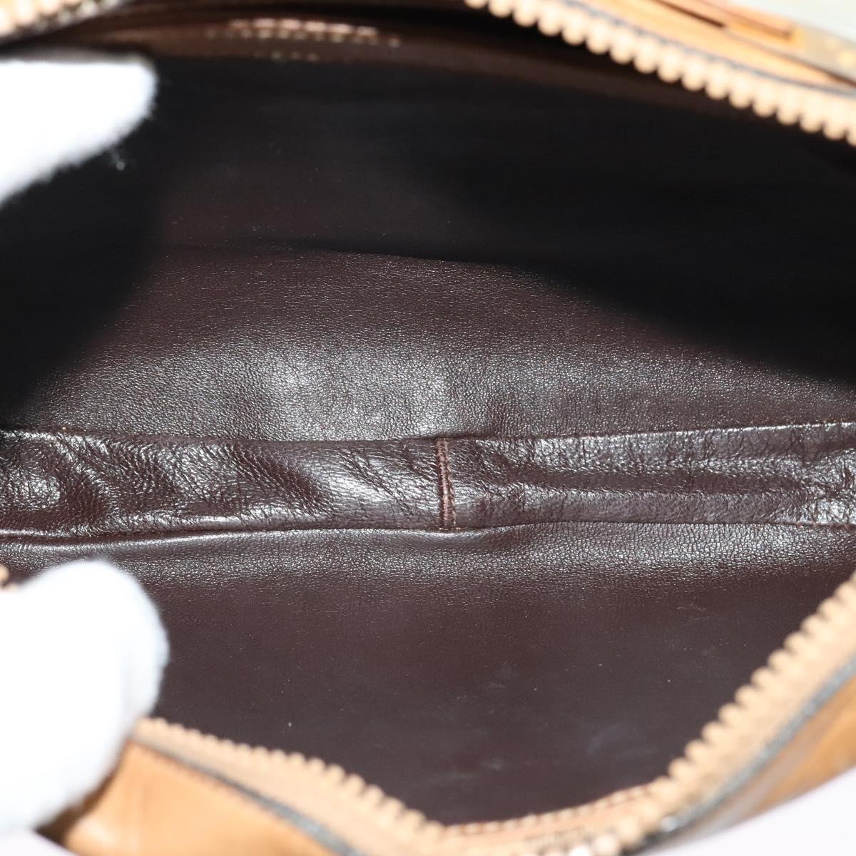 GUCCI Micro GG Canvas Shoulder Bag Beige Gold Auth BA1638
