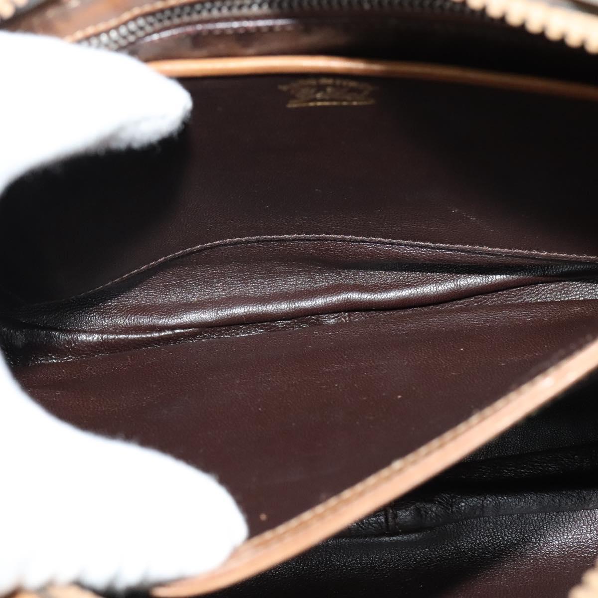 GUCCI Micro GG Canvas Shoulder Bag Beige Gold Auth BA1638
