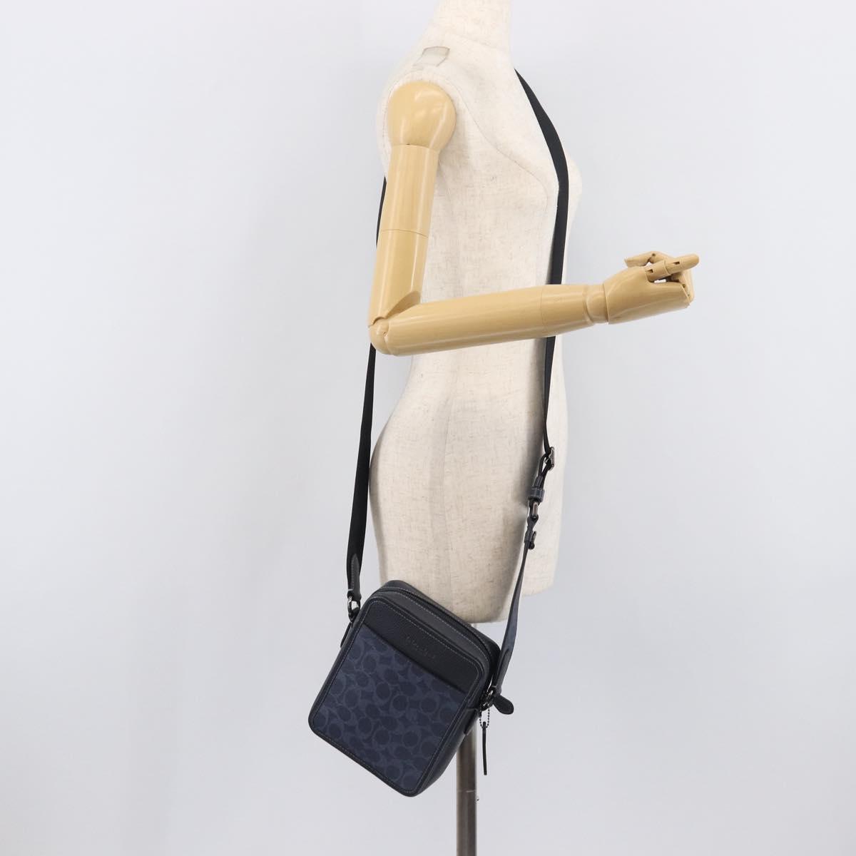 Coach Shoulder Bag Leather Blue Auth BA16394A