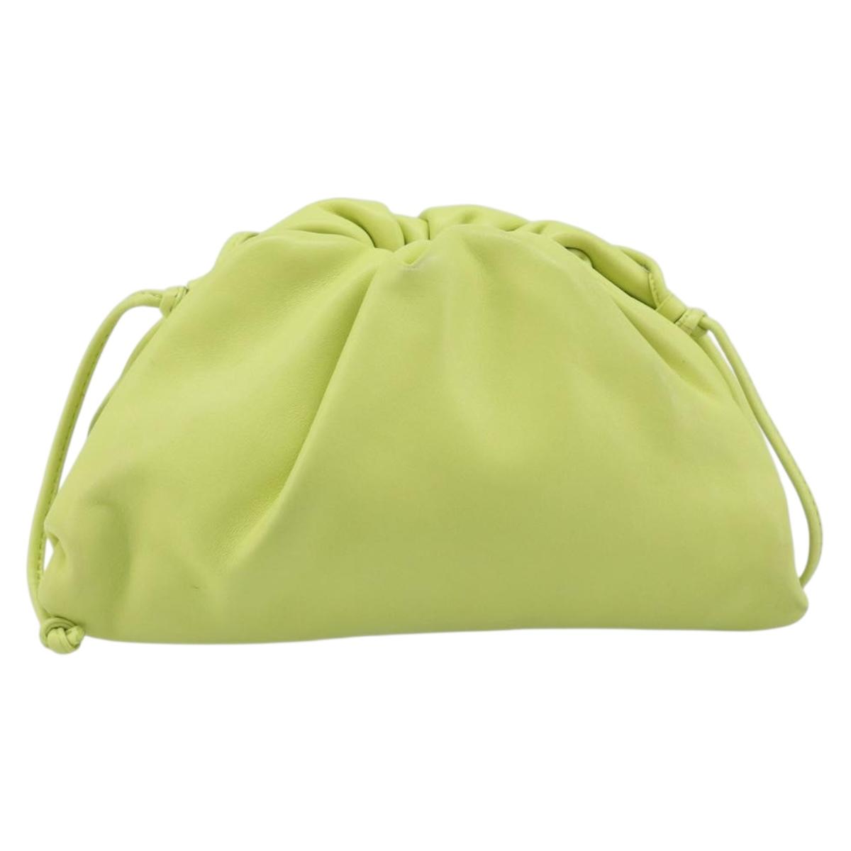 Bottega Veneta Mini The Pouch Leather Green Auth BA16399