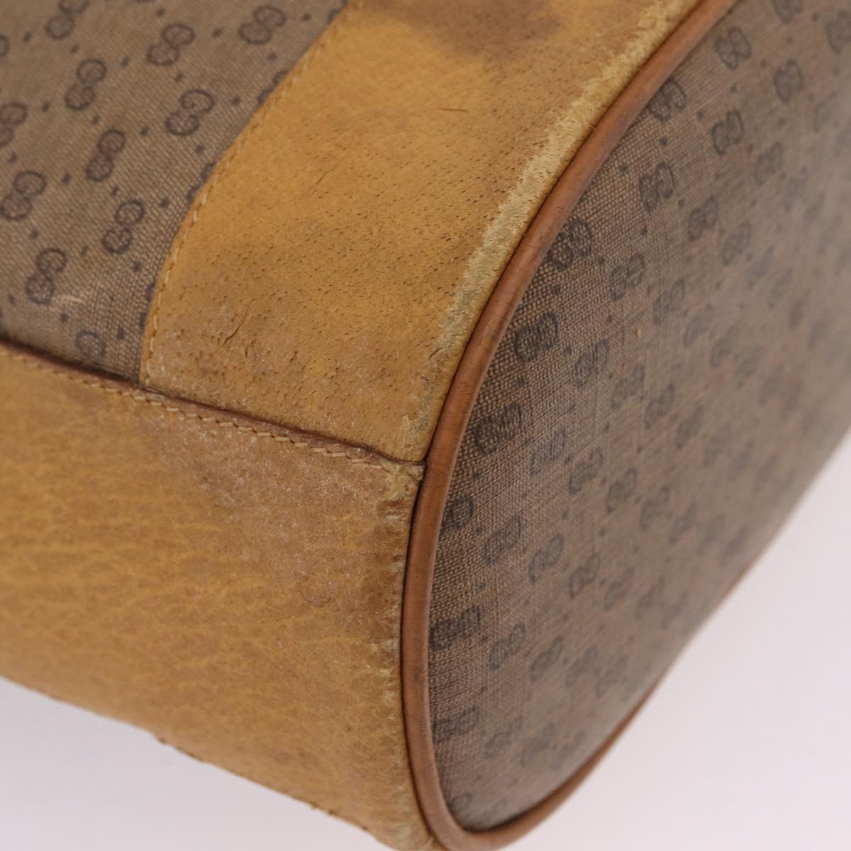 GUCCI Micro GG Supreme Shoulder Bag PVC Beige Gold 001 084 0850 Auth BA16402