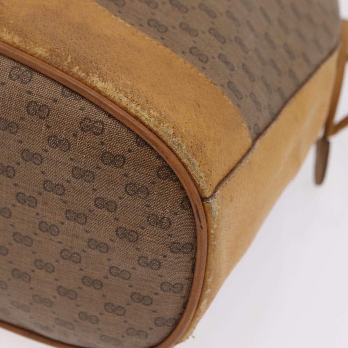 GUCCI Micro GG Supreme Shoulder Bag PVC Beige Gold 001 084 0850 Auth BA16402