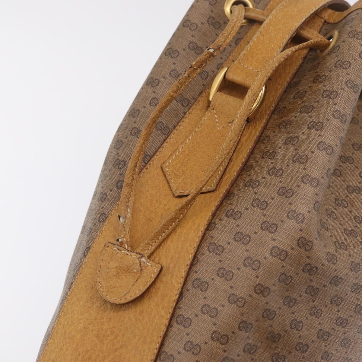 GUCCI Micro GG Supreme Shoulder Bag PVC Beige Gold 001 084 0850 Auth BA16402