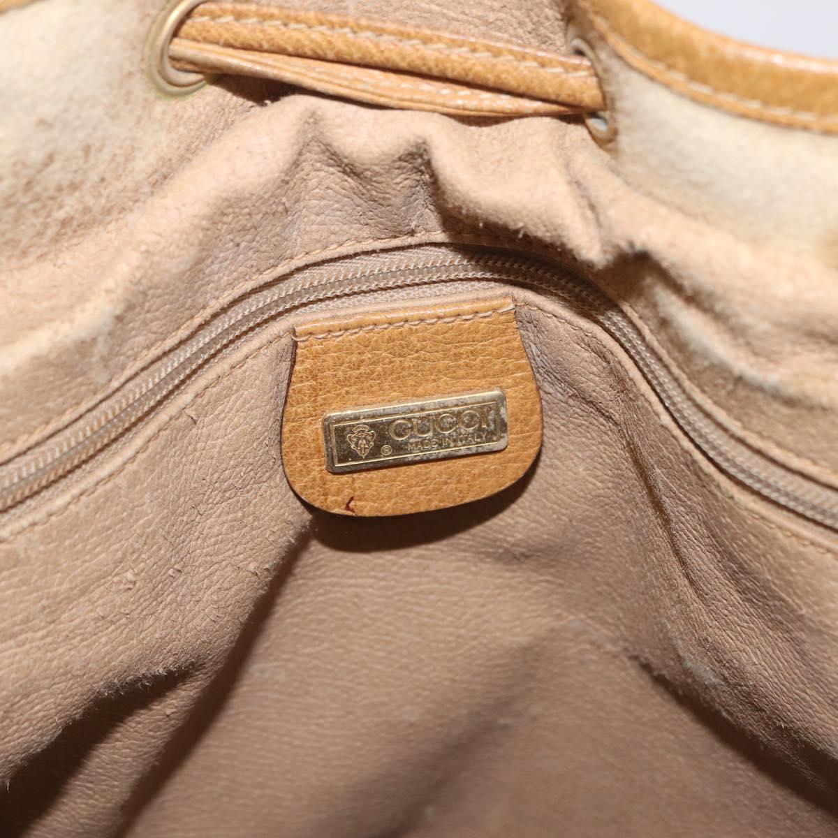 GUCCI Micro GG Supreme Shoulder Bag PVC Beige Gold 001 084 0850 Auth BA16402