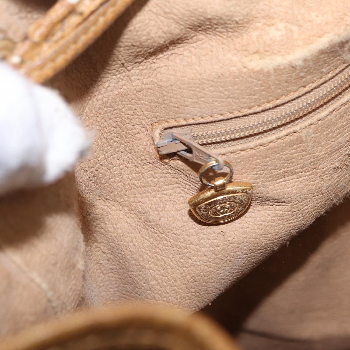 GUCCI Micro GG Supreme Shoulder Bag PVC Beige Gold 001 084 0850 Auth BA16402