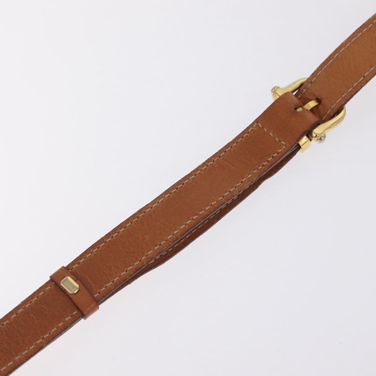CELINE Macadam Canvas Shoulder Bag PVC Leather Brown Gold Auth BA16403