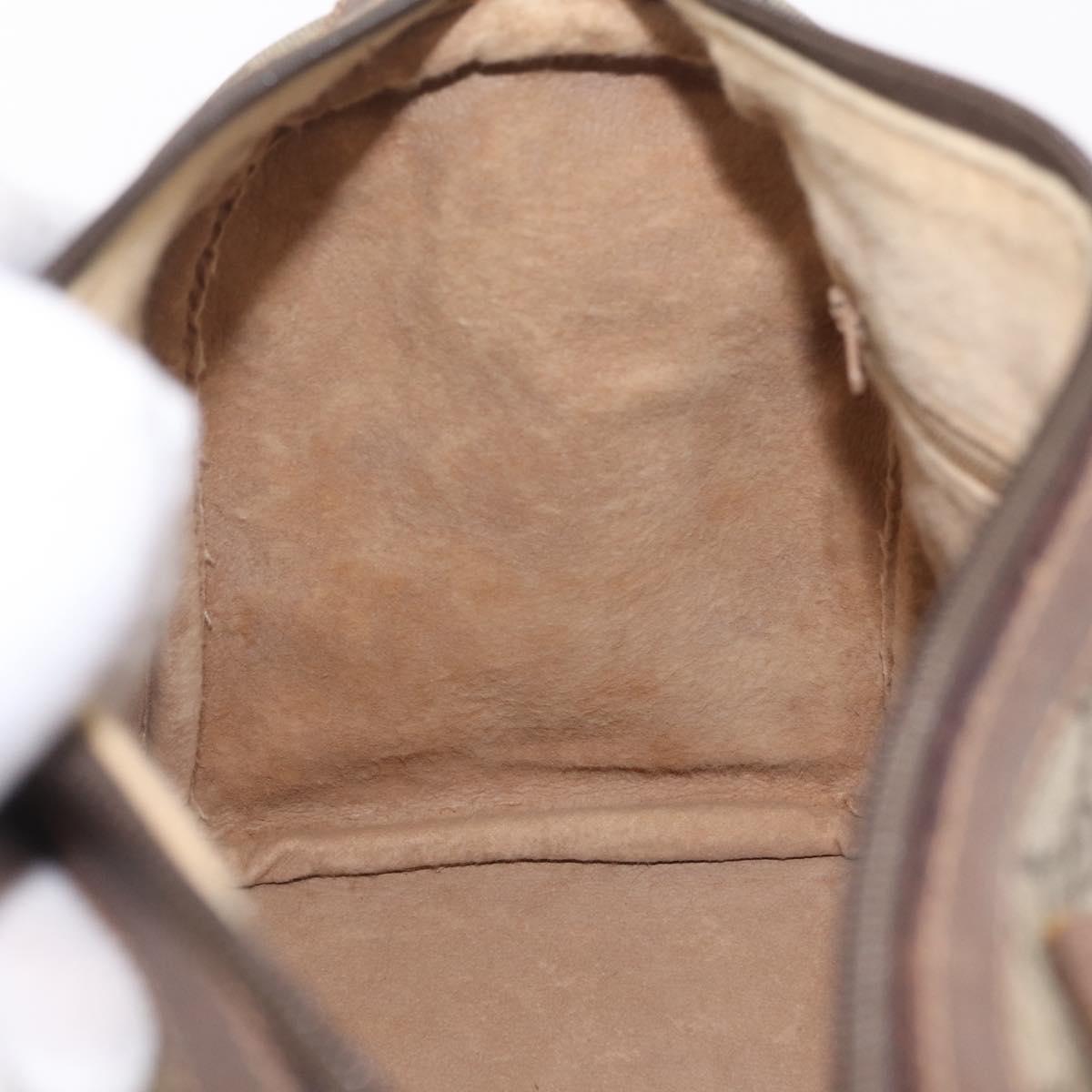 GUCCI GG Supreme Web Sherry Line Hand Bag PVC Beige Gold 40 02 007 Auth BA16404