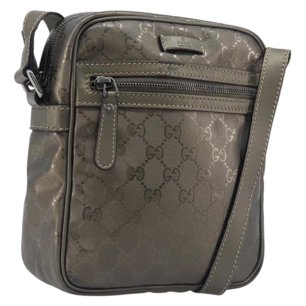 GUCCI GG implementation Shoulder Bag PVC Champagne Gold 233268 Auth BA16408