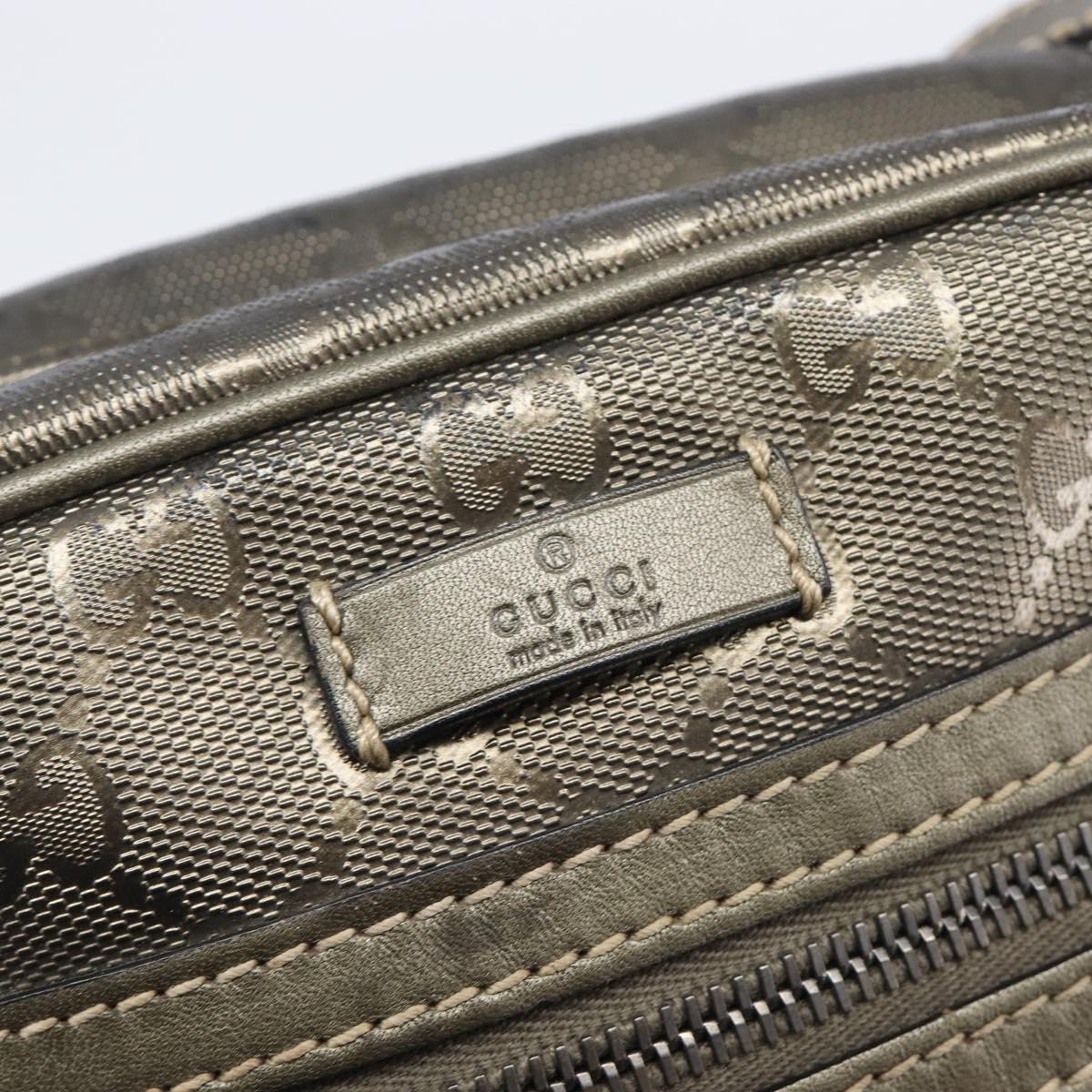 GUCCI GG implementation Shoulder Bag PVC Champagne Gold 233268 Auth BA16408
