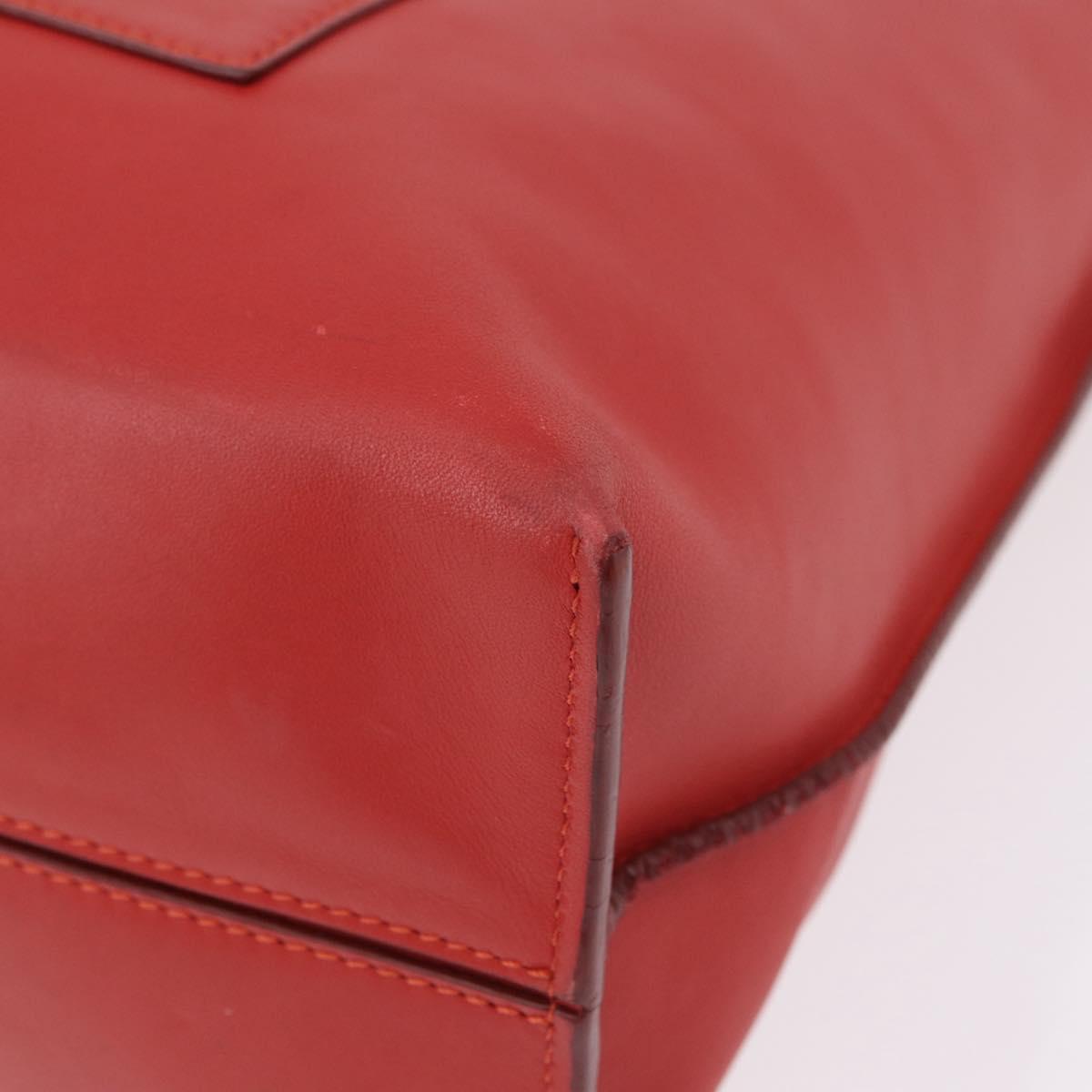 LOEWE Tote Bag Leather Red Silver Auth BA16409A