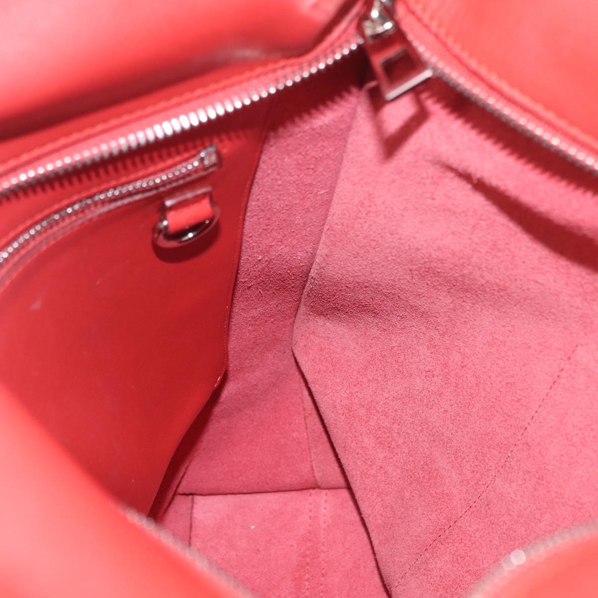 LOEWE Tote Bag Leather Red Silver Auth BA16409A