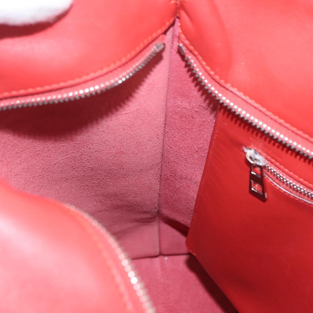LOEWE Tote Bag Leather Red Silver Auth BA16409A