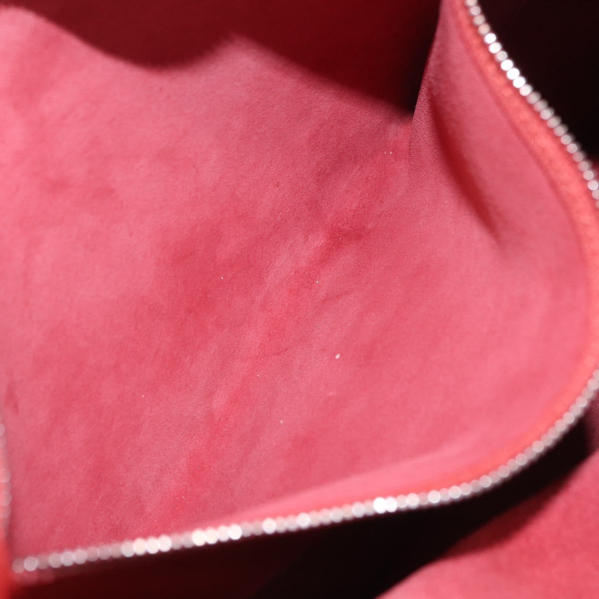 LOEWE Tote Bag Leather Red Silver Auth BA16409A