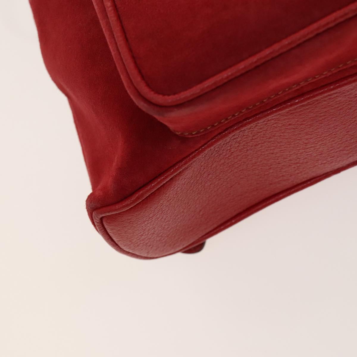 GUCCI Bamboo Backpack Suede Outlet Red 003 8030 3444 Auth BA1641